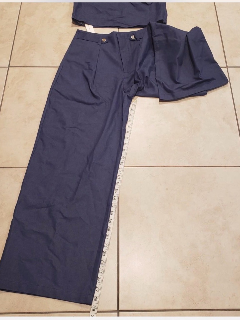 Commense Navy Sleeveless Wide-Leg Jumpsuit with Neck Tie Scarf - Picture 10 of 10